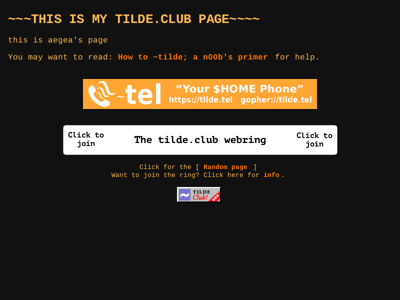 Screenshot of ~aegea