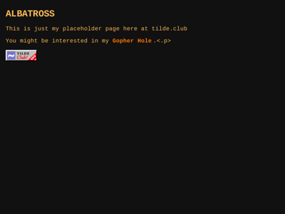 Screenshot of ~albatross