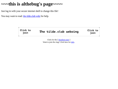 Screenshot of ~althebug