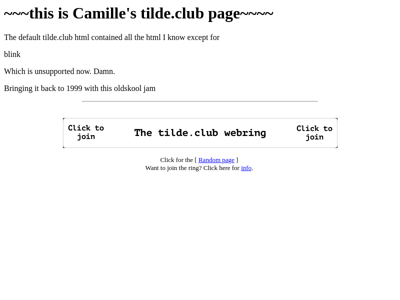 Screenshot of ~camille
