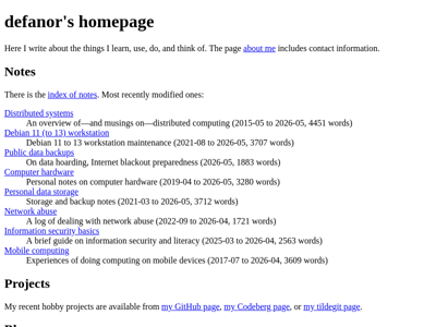 Screenshot of ~defanor