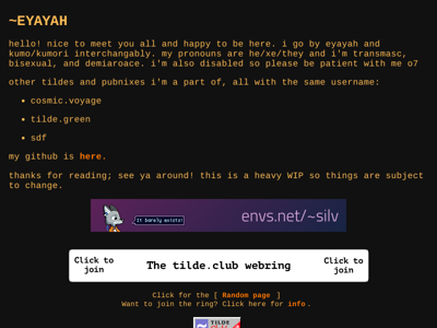 Screenshot of ~eyayah