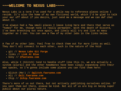 Screenshot of ~faeranne