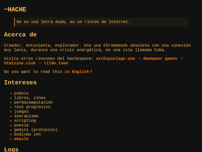 Screenshot of ~hache