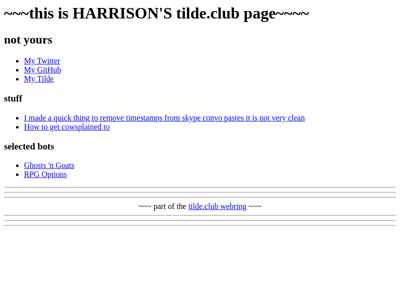 Screenshot of ~harrison