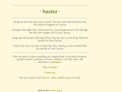 Screenshot of ~hastur