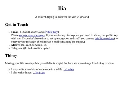 Screenshot of ~ilia