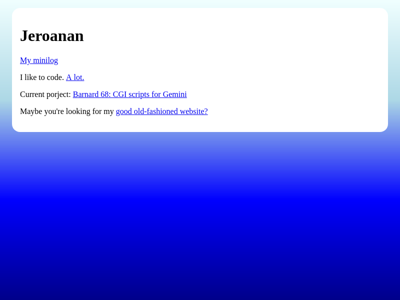 Screenshot of ~jeroanan