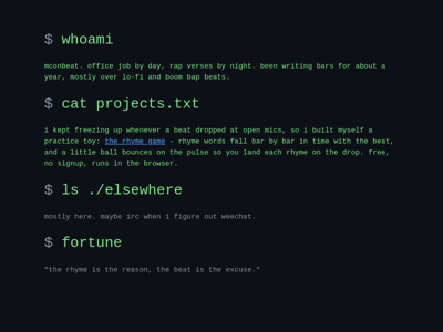 Screenshot of ~mconbeat