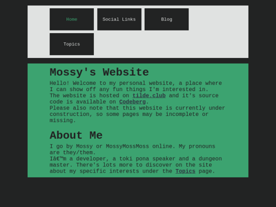 Screenshot of ~mossy