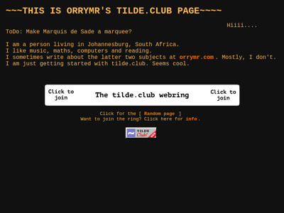 Screenshot of ~orrymr