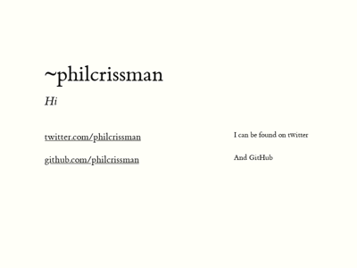 Screenshot of ~philcrissman