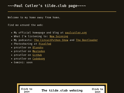 Screenshot of ~prcutler