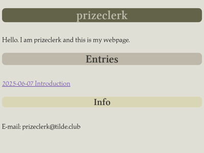 Screenshot of ~prizeclerk