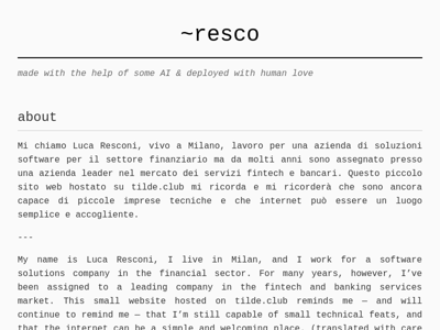 Screenshot of ~resco