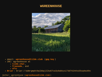 Screenshot of ~wgreenhouse