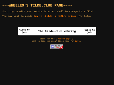 Screenshot of ~wheeleo
