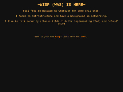 Screenshot of ~wisp