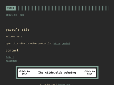 Screenshot of ~yaceq