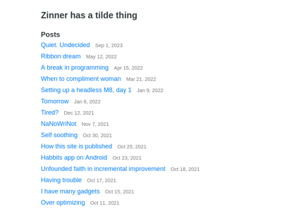 Screenshot of ~zinner