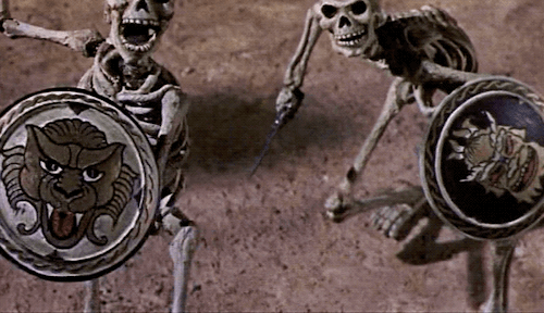 animated skeletons with swords from old movie jason and the argonauts