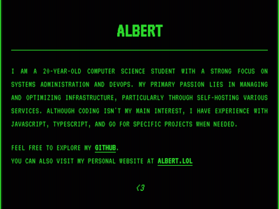 Screenshot of ~albert