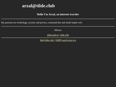 Screenshot of ~arzal