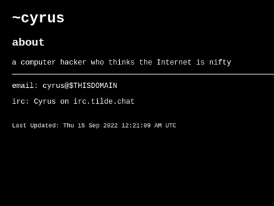 Screenshot of ~cyrus