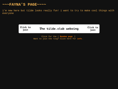 Screenshot of ~fayna