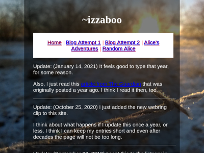 Screenshot of ~izzaboo