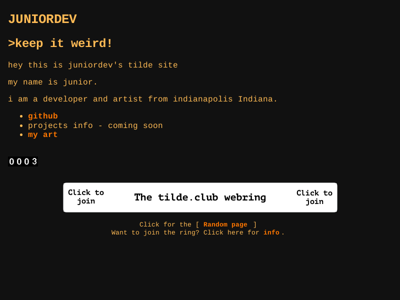 Screenshot of ~juniordev