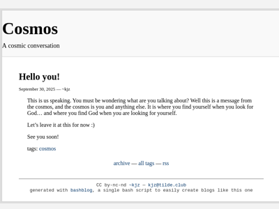 Screenshot of ~kjz