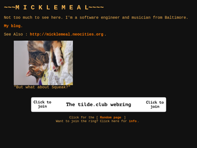 Screenshot of ~micklemeal