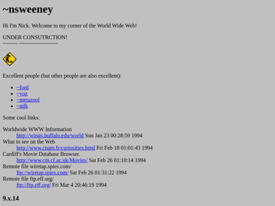 Screenshot of ~nsweeney