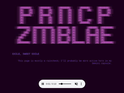 Screenshot of ~prncpzmblae
