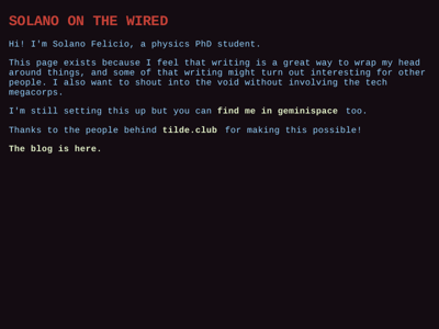 Screenshot of ~sfelicio