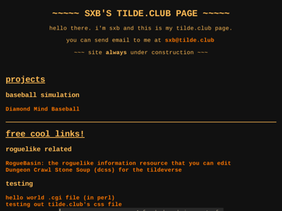 Screenshot of ~sxb