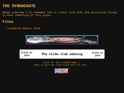 Screenshot of ~synduckate