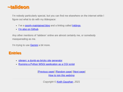 Screenshot of ~talideon