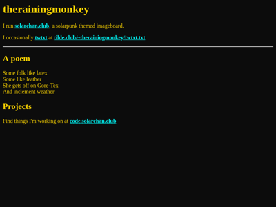 Screenshot of ~therainingmonkey