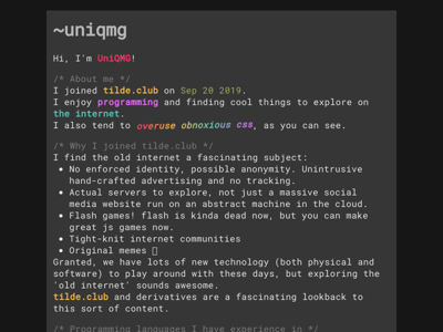 Screenshot of ~uniqmg