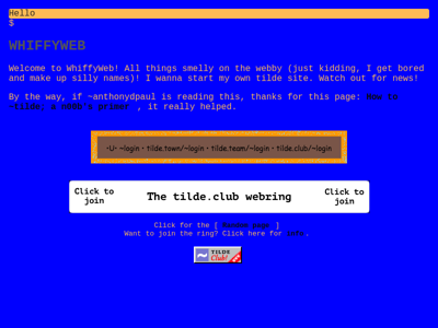 Screenshot of ~whiffyweb
